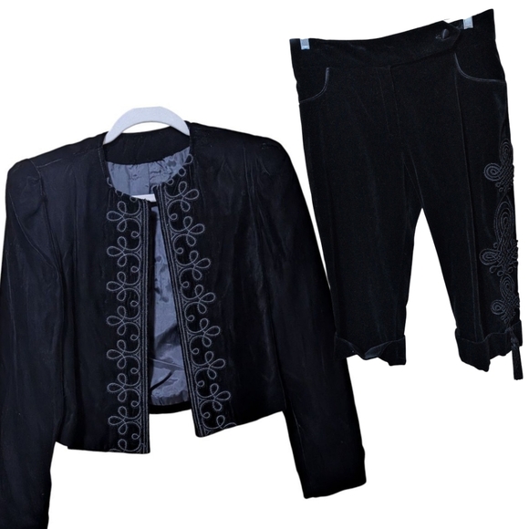 Vintage Jean-Louis Scherrer Velvet Ensemble size 40/ 4-6 US France designer - Picture 1 of 9